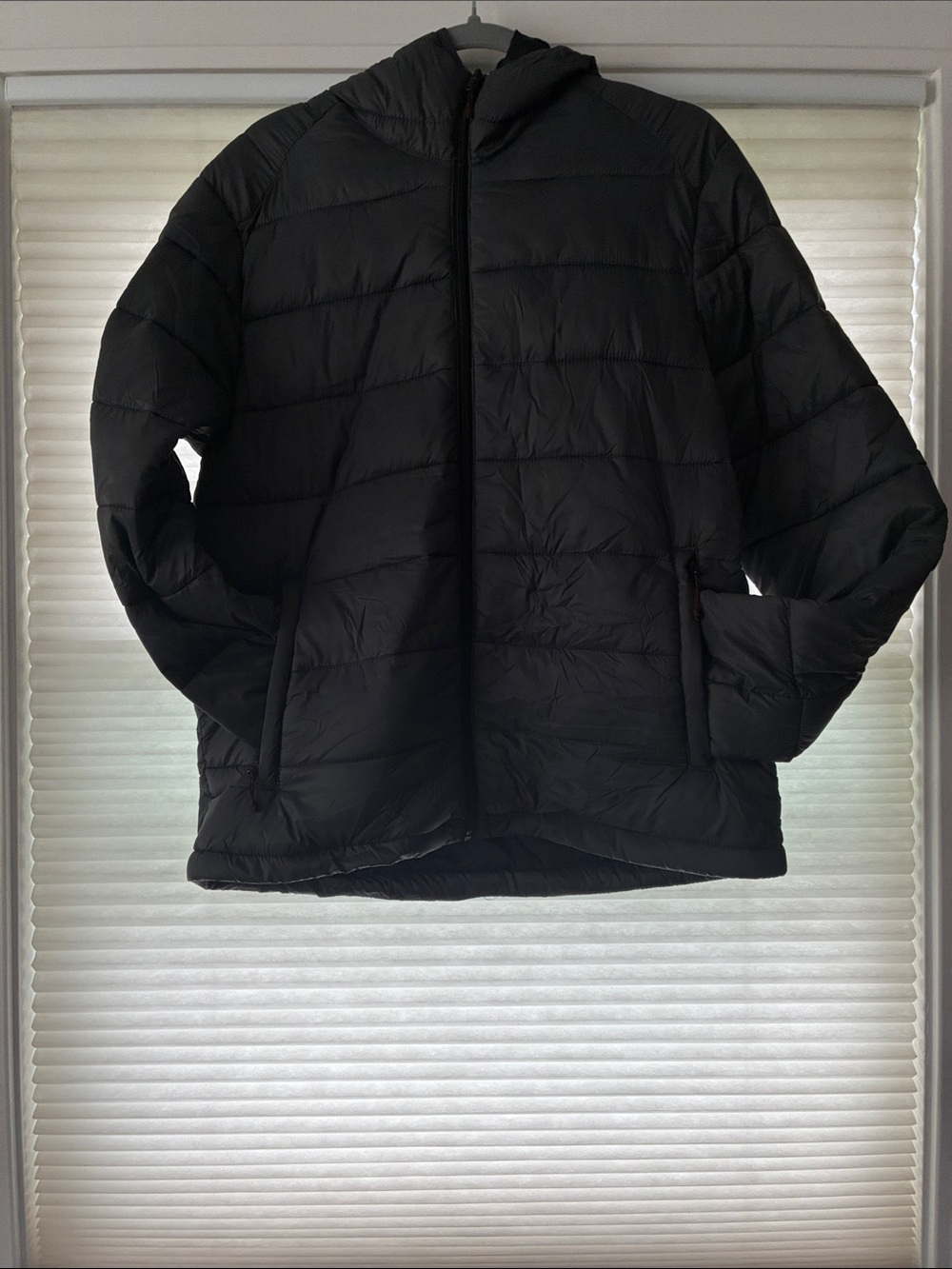 Kenneth Cole New York Black Hooded Puffer Jacket
